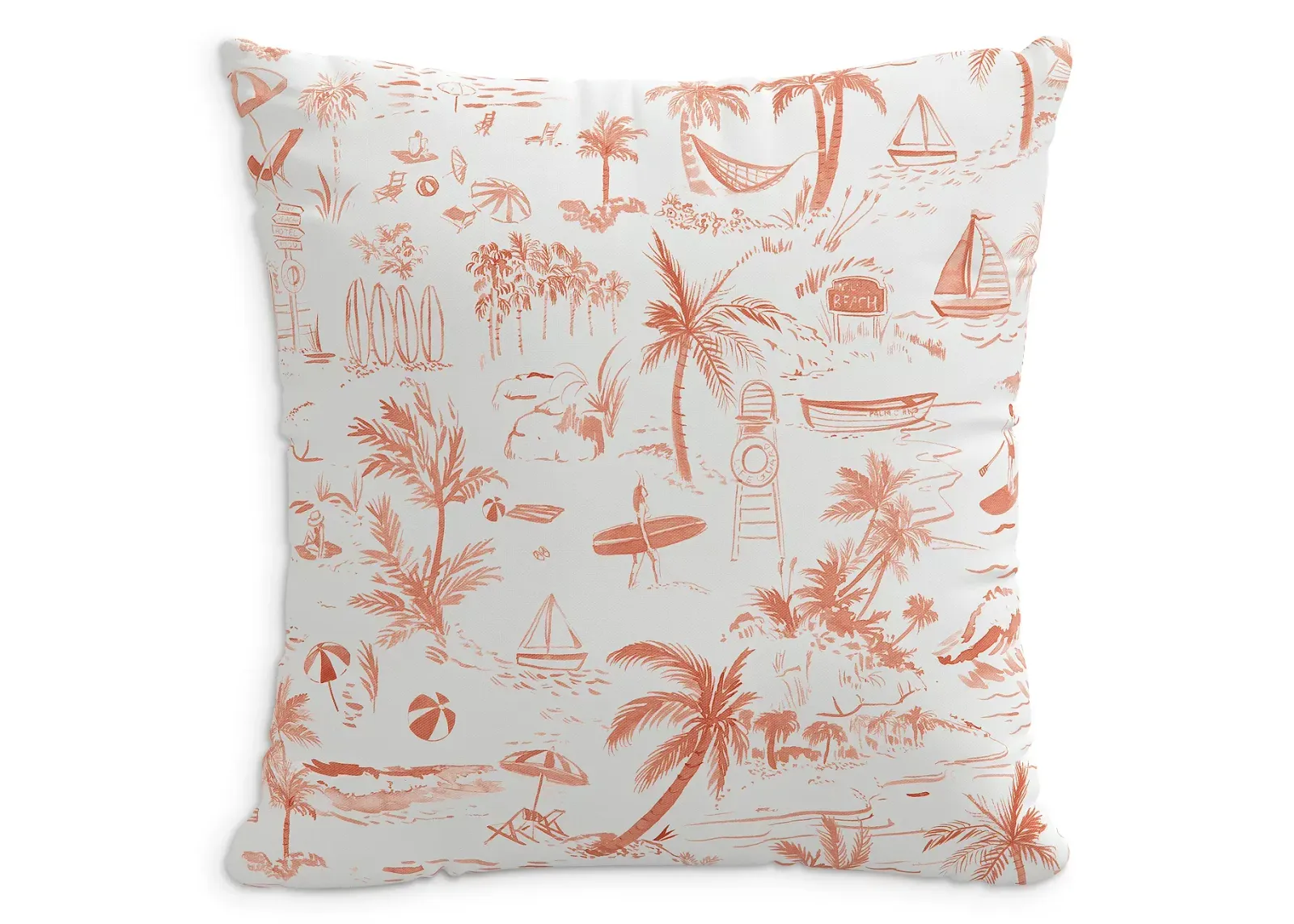 Cloth & Company The Beach Toile Decorative Pillow, 18" x 18"