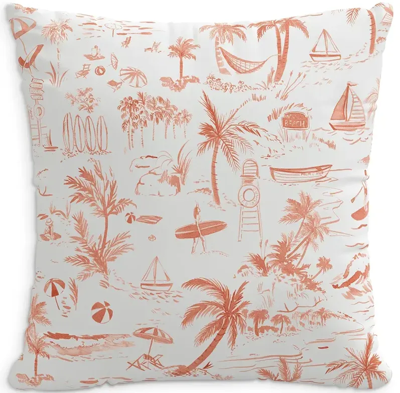 Cloth & Company The Beach Toile Decorative Pillow, 18" x 18"