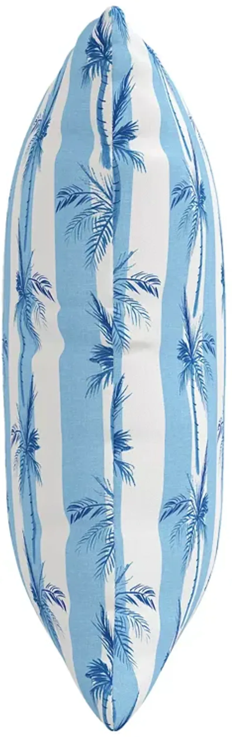 Cloth & Company The Cabana Stripe Palms Outdoor Pillow in Blue, 18" x 18"