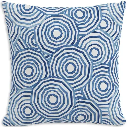 Cloth & Company The Umbrella Swirl Outdoor Pillow in Navy, 20" x 20"