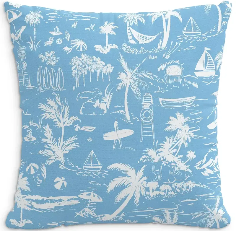 Cloth & Company The Beach Toile Decorative Pillow, 20" x 20"