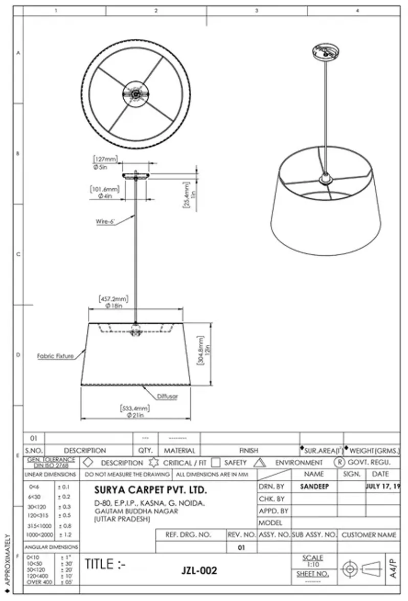 Surya Jazlyn Ceiling Light