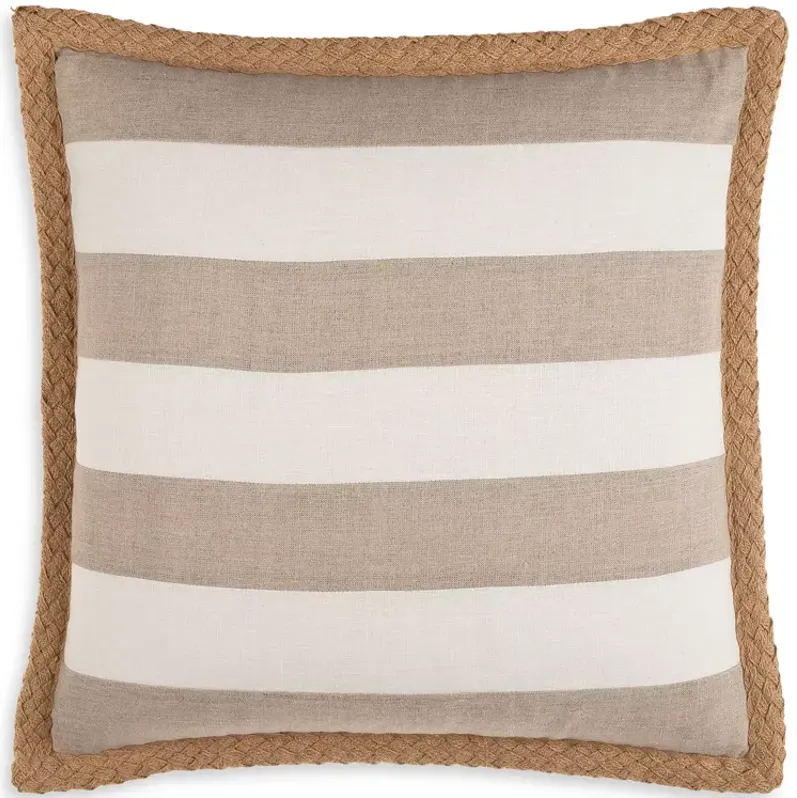 Surya Warrick Striped Linen Decorative Pillow, 20" x 20"