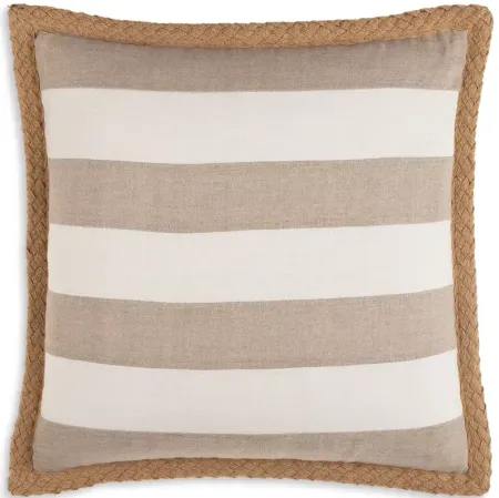 Surya Warrick Striped Linen Decorative Pillow, 22" x 22"