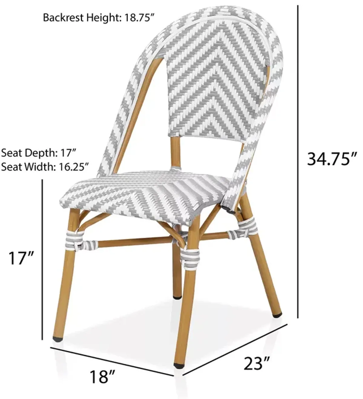 Furniture of America Conway Wicker Patio Dining Chair