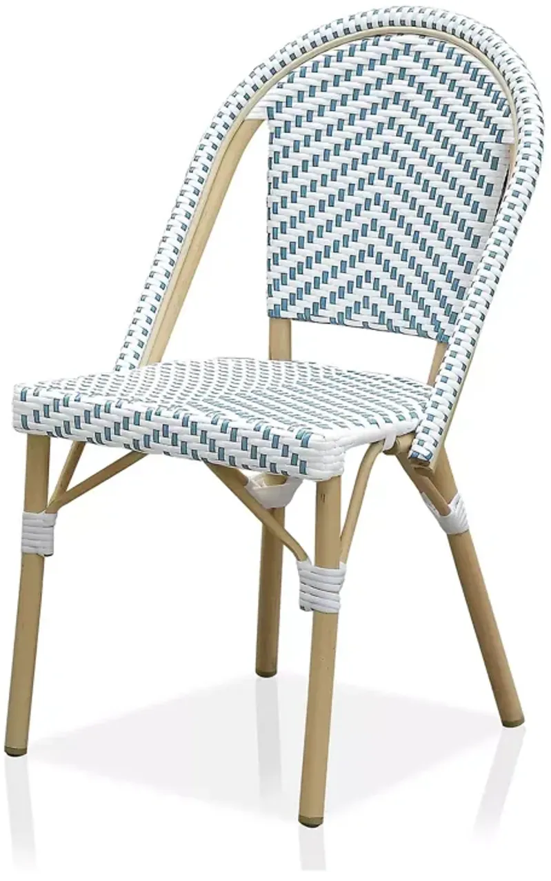 Sparrow & Wren Sylvestri Faux Rattan Outdoor Dining Chairs, Set of 2