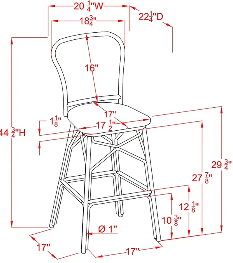 Sparrow & Wren Colfer Armless Outdoor Bar Chairs, Set of 2