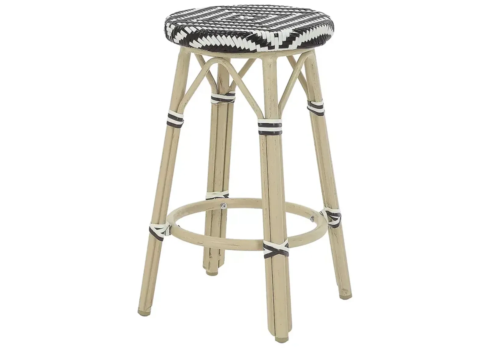 Furniture of America Kindry Faux Rattan Outdoor Counter Stools, Set of 2