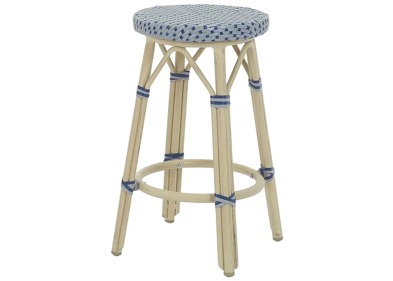 Furniture of America Kindry Faux Rattan Outdoor Counter Stools, Set of 2