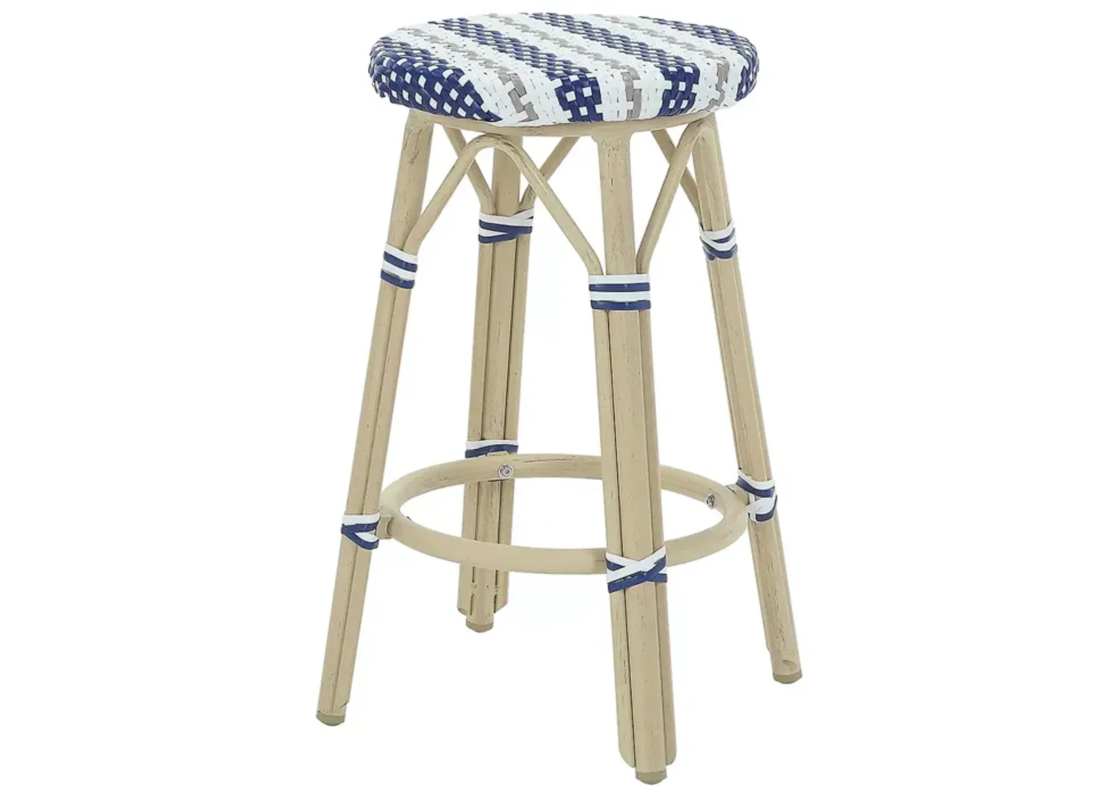 Furniture of America Kindry Faux Rattan Outdoor Counter Stools, Set of 2