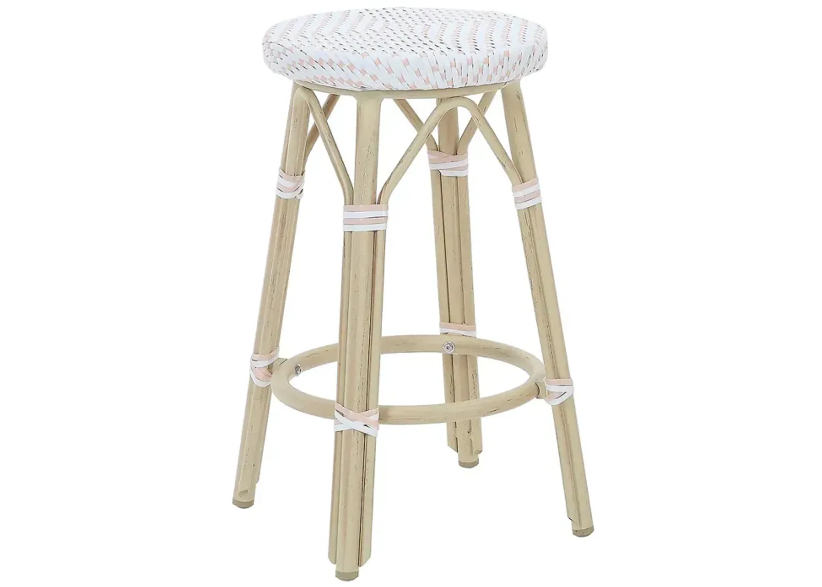 Furniture of America Kindry Faux Rattan Outdoor Counter Stools, Set of 2