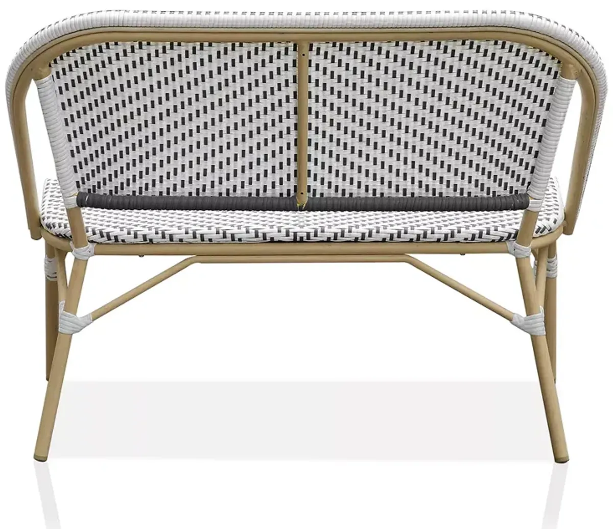 Sparrow & Wren Sylvestri Faux Rattan Outdoor Bench