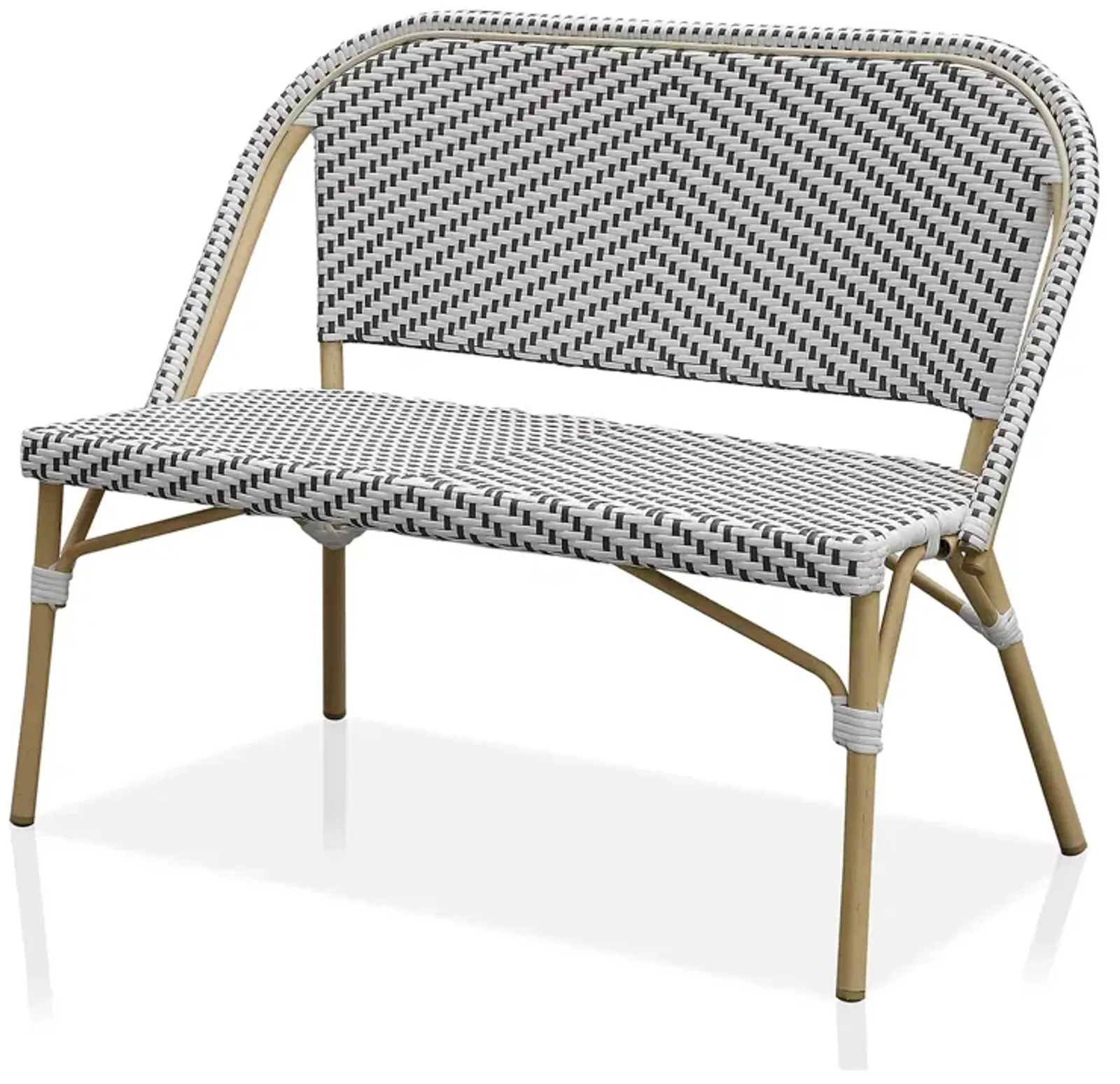 Sparrow & Wren Sylvestri Faux Rattan Outdoor Bench