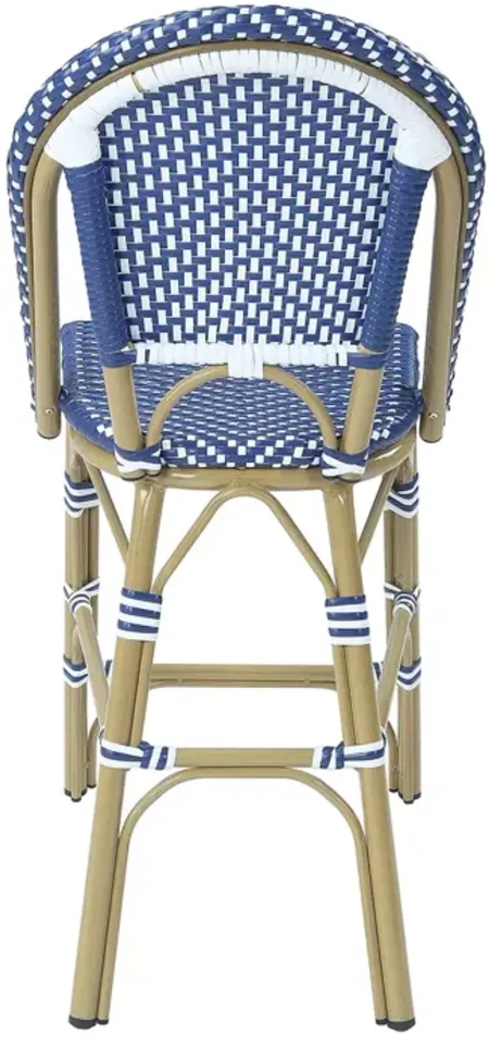 Sparrow & Wren Tricke Faux Rattan Outdoor Bar Chairs, Set of 2
