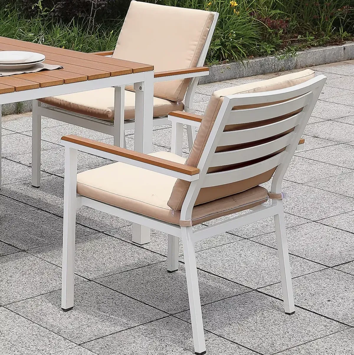 Sparrow & Wren Wanaka Outdoor Dining Chairs with Cushion, Set of 2