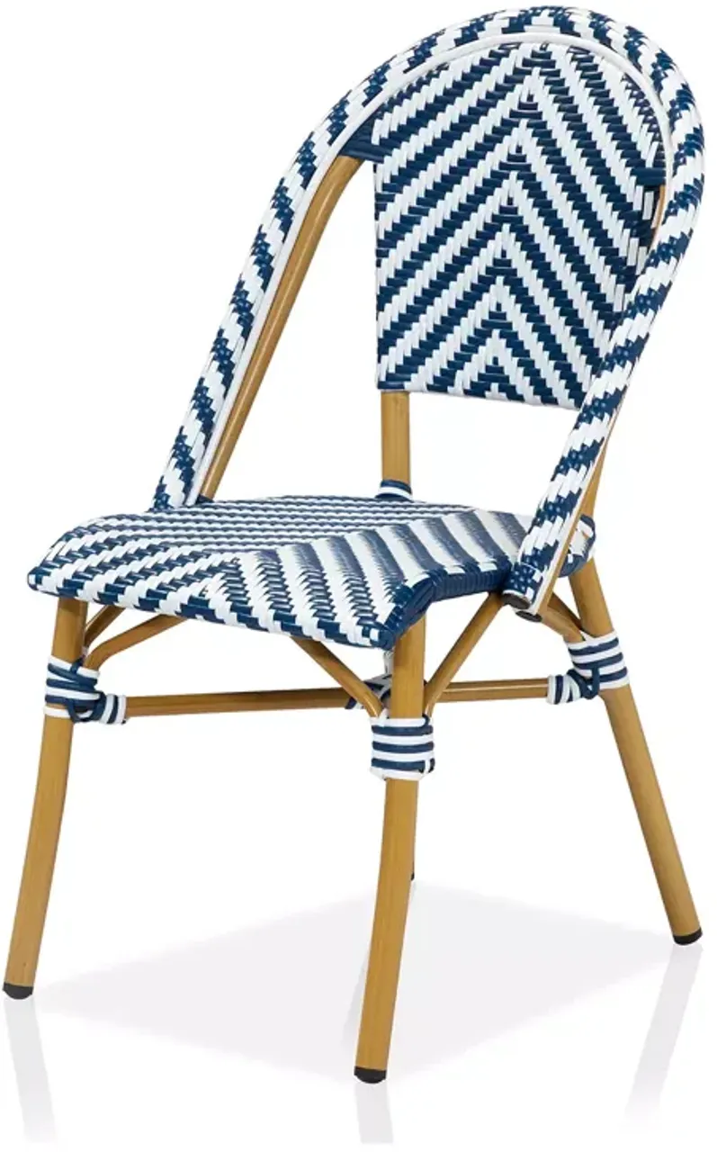 Sparrow & Wren Tempata Faux Rattan Outdoor Dining Chairs, Set of 2