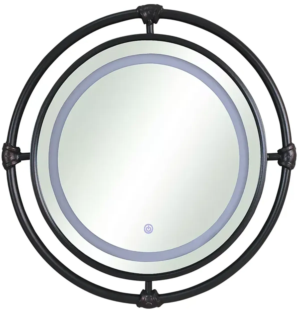 FURNITURE OF AMERICA Elba Black Wall Mirror