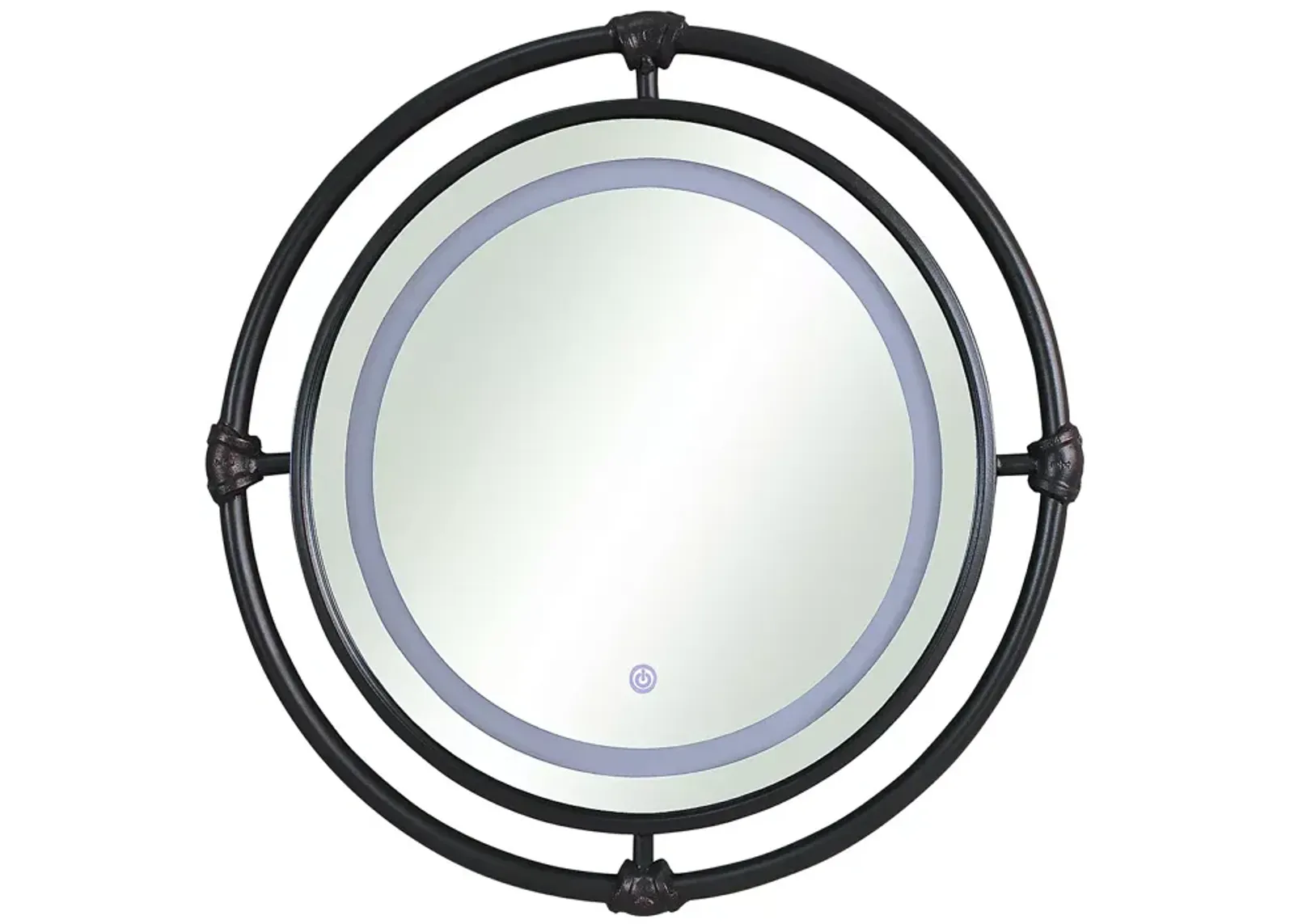 FURNITURE OF AMERICA Elba Black Wall Mirror