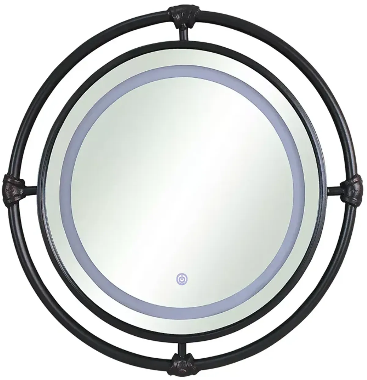 FURNITURE OF AMERICA Elba Black Wall Mirror