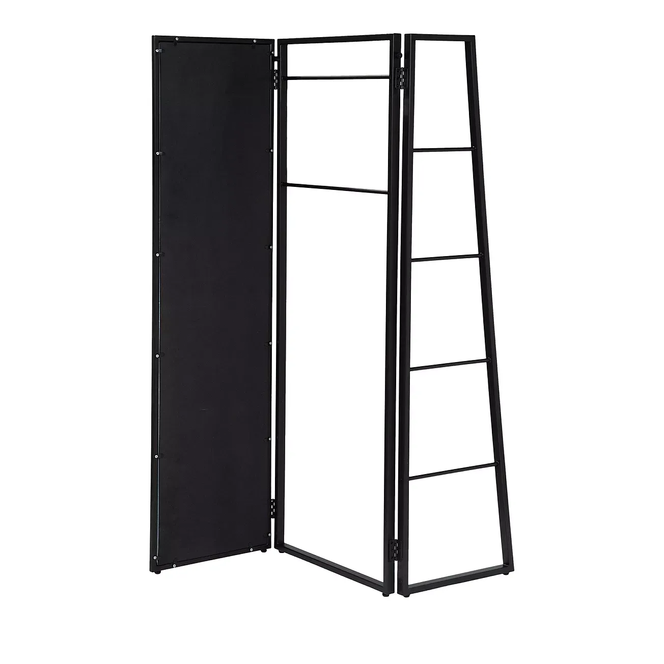 FURNITURE OF AMERICA Birdsall Black Coat Rack Stand with Mirror