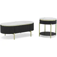 FURNITURE OF AMERICA Campbell 2 Piece Coffee Table Set