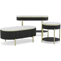 FURNITURE OF AMERICA Campbell 3 Piece Coffee Table Set