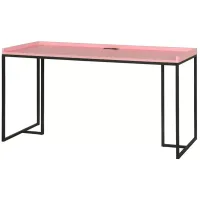 FURNITURE OF AMERICA Hinsdale Pink Computer Desk with USB Ports