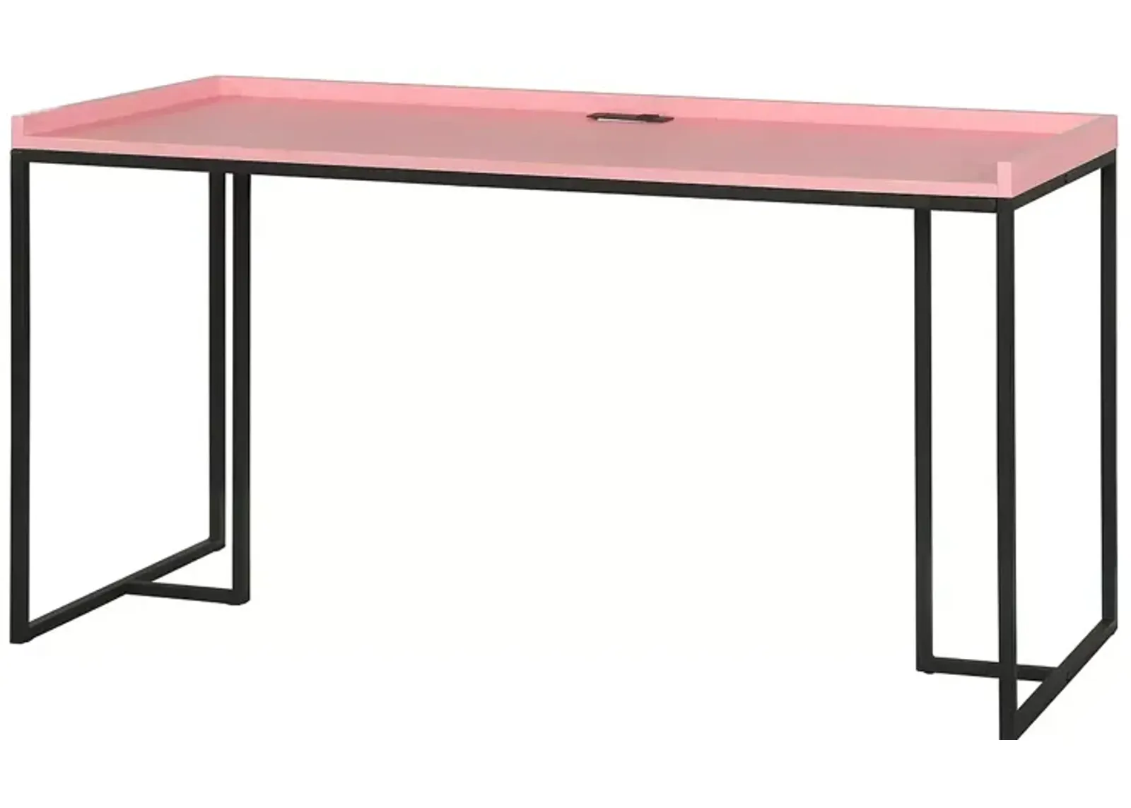 Furniture of America Hinsdale Pink Computer Desk with USB Ports