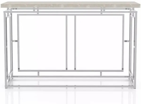 FURNITURE OF AMERICA Fulton Chrome Console Table 