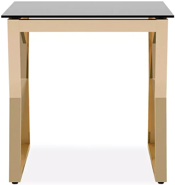 FURNITURE OF AMERICA Brutus Gold Tone and Black End Table