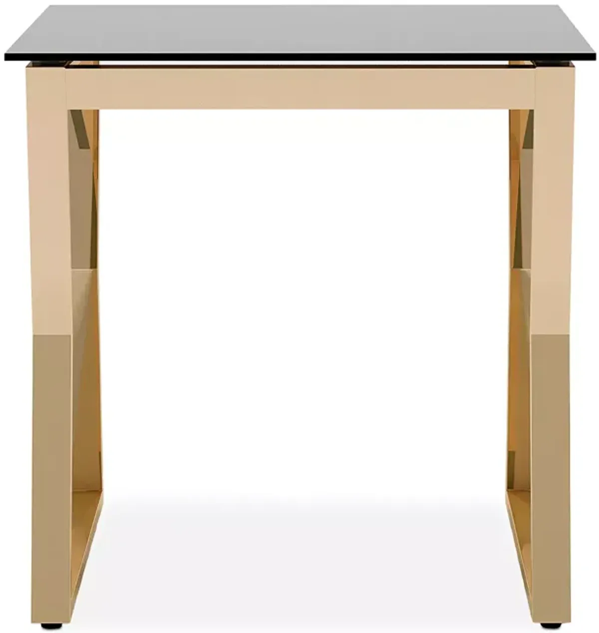 FURNITURE OF AMERICA Brutus Gold Tone and Black End Table