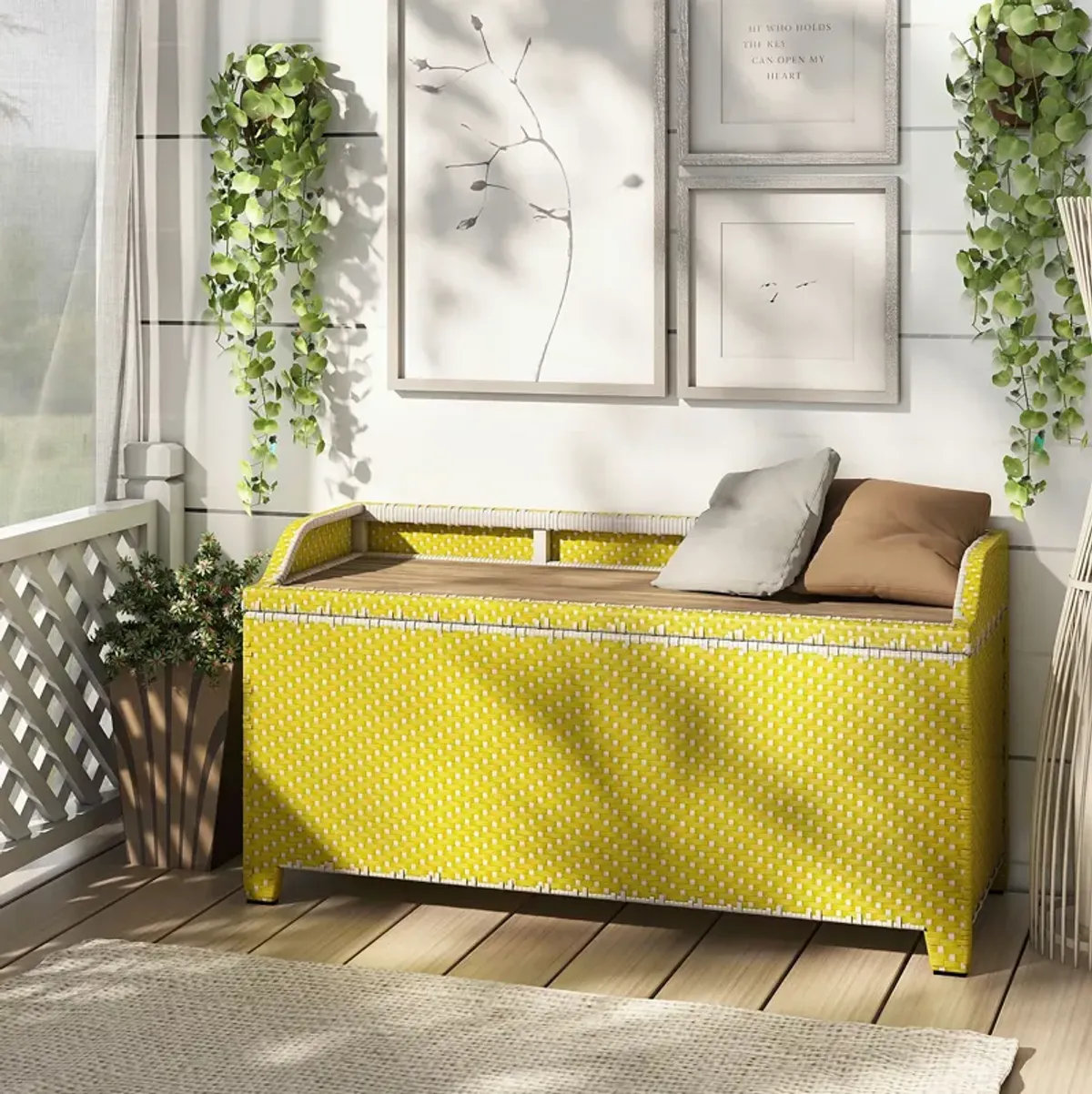 Furniture of America Tomkins Outdoor Storage Bench