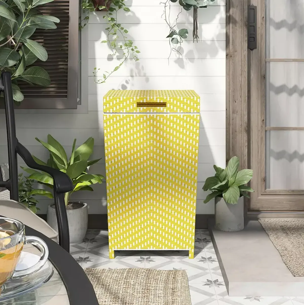 Furniture of America Tully Outdoor Trash Can