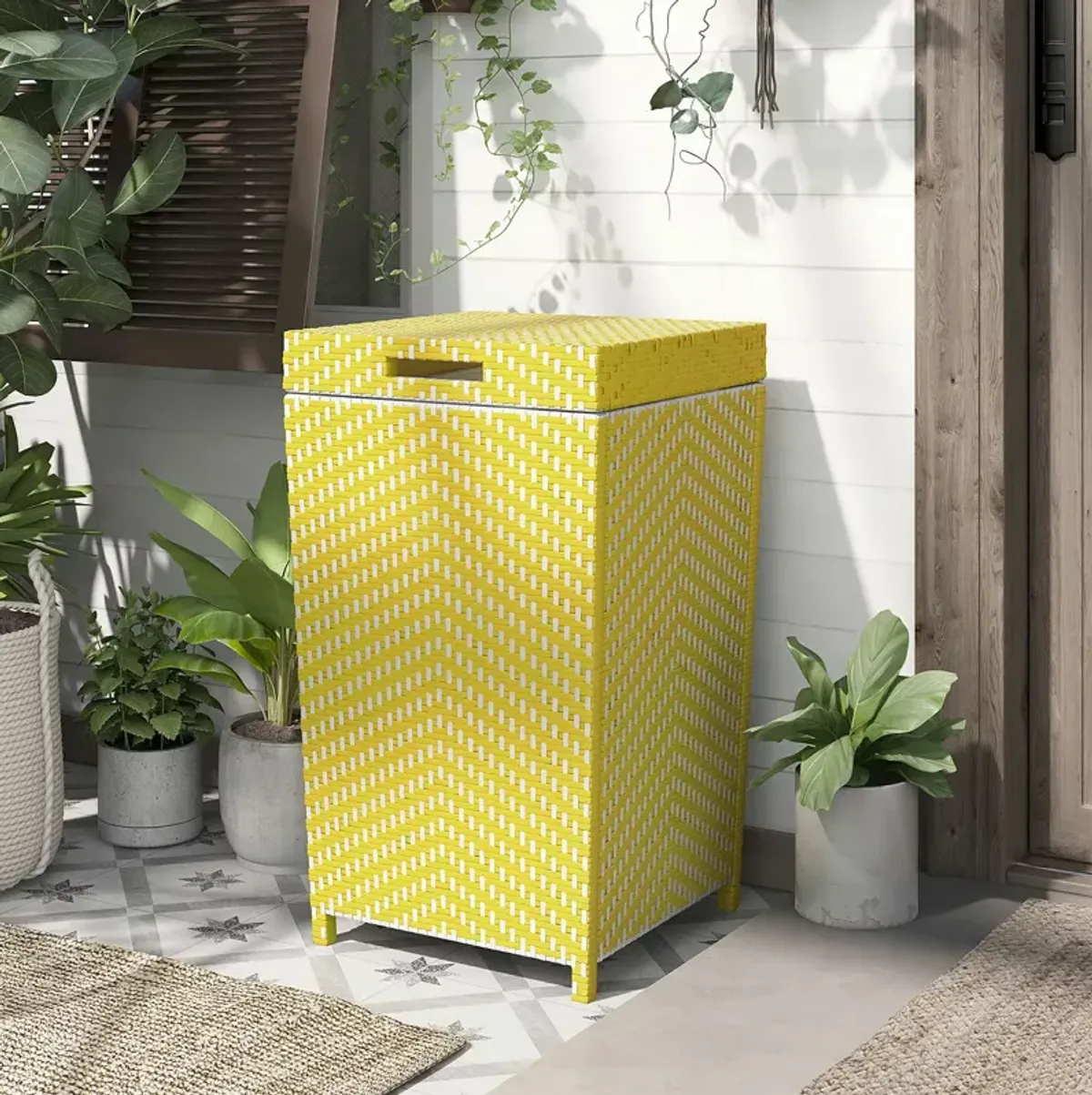 Furniture of America Tully Outdoor Trash Can