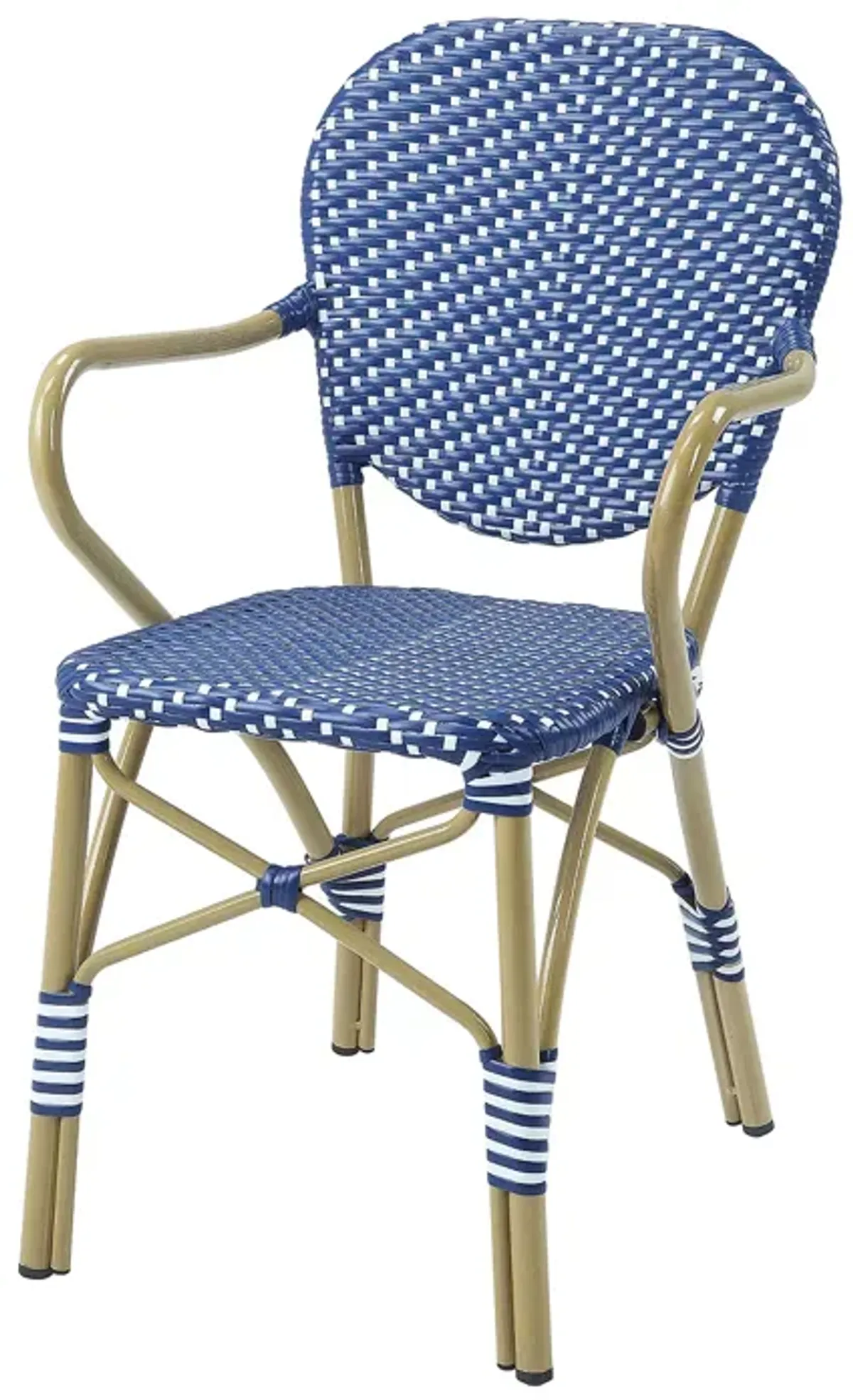 FURNITURE OF AMERICA Milan Blue and White Patio Dining Chairs, Set of 2