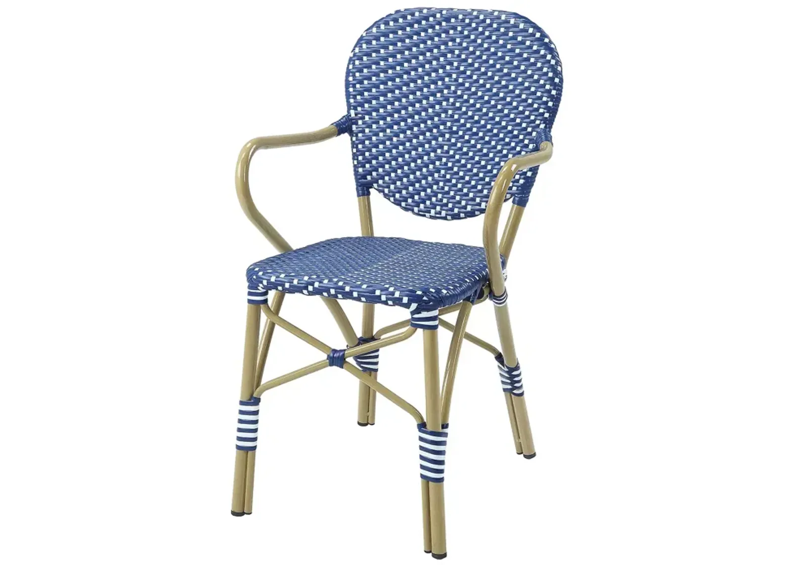 FURNITURE OF AMERICA Milan Blue and White Patio Dining Chairs, Set of 2