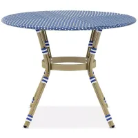 FURNITURE OF AMERICA Milan Blue Patio Round Dining Table