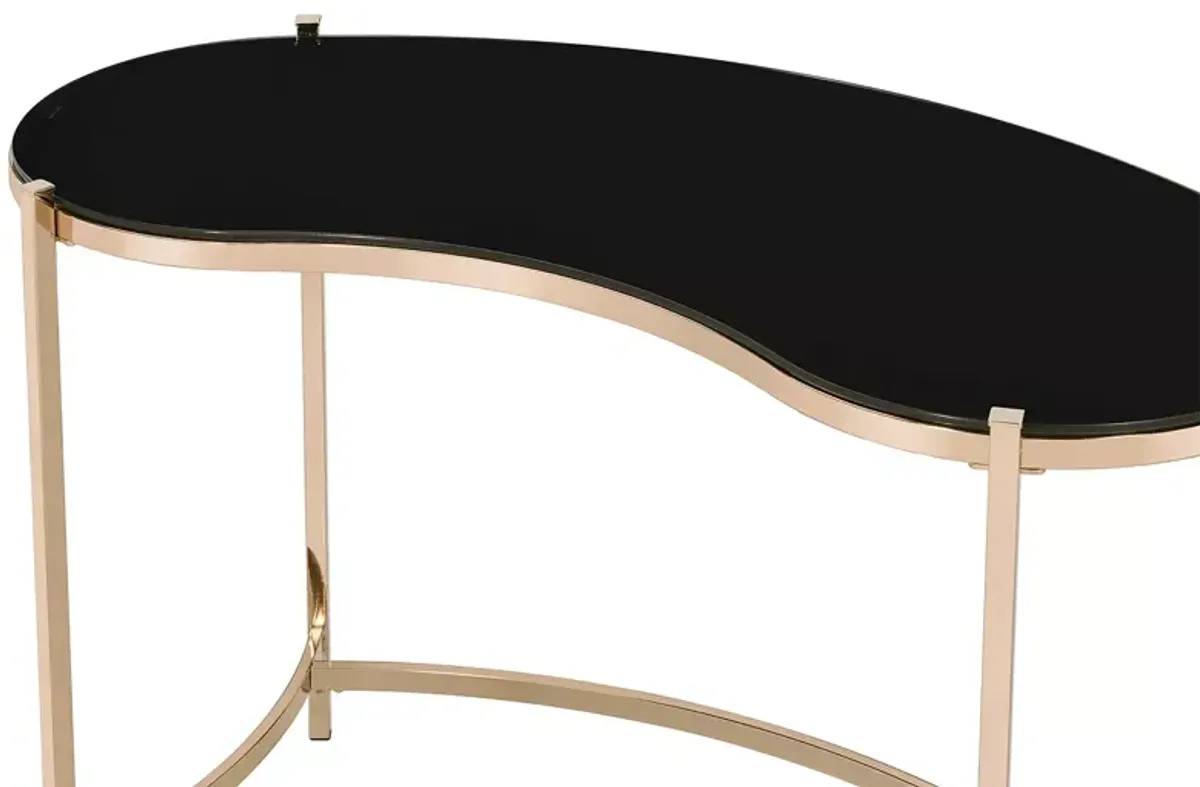 FURNITURE OF AMERICA Greig Black and Gold Writing Desk