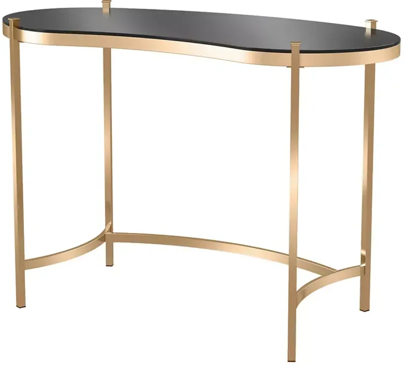 FURNITURE OF AMERICA Greig Black and Gold Writing Desk