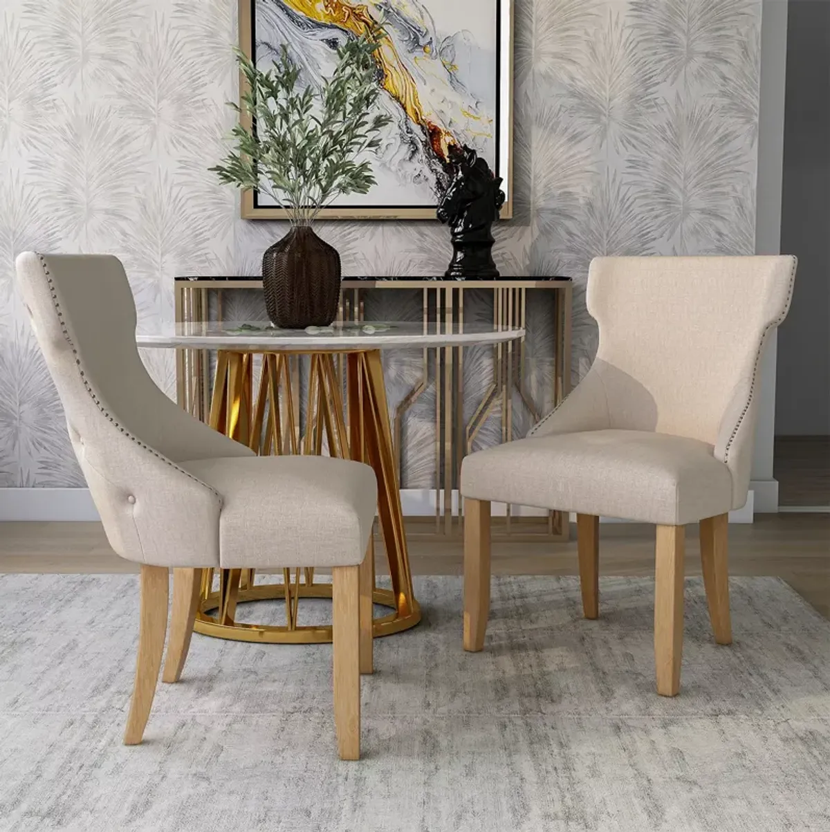 Sparrow & Wren Rietta Wingback Dining Chairs, Set of 2