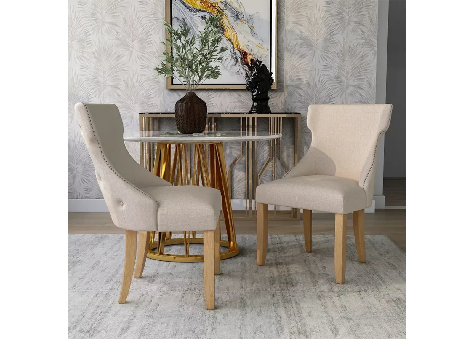 Sparrow & Wren Rietta Wingback Dining Chairs, Set of 2