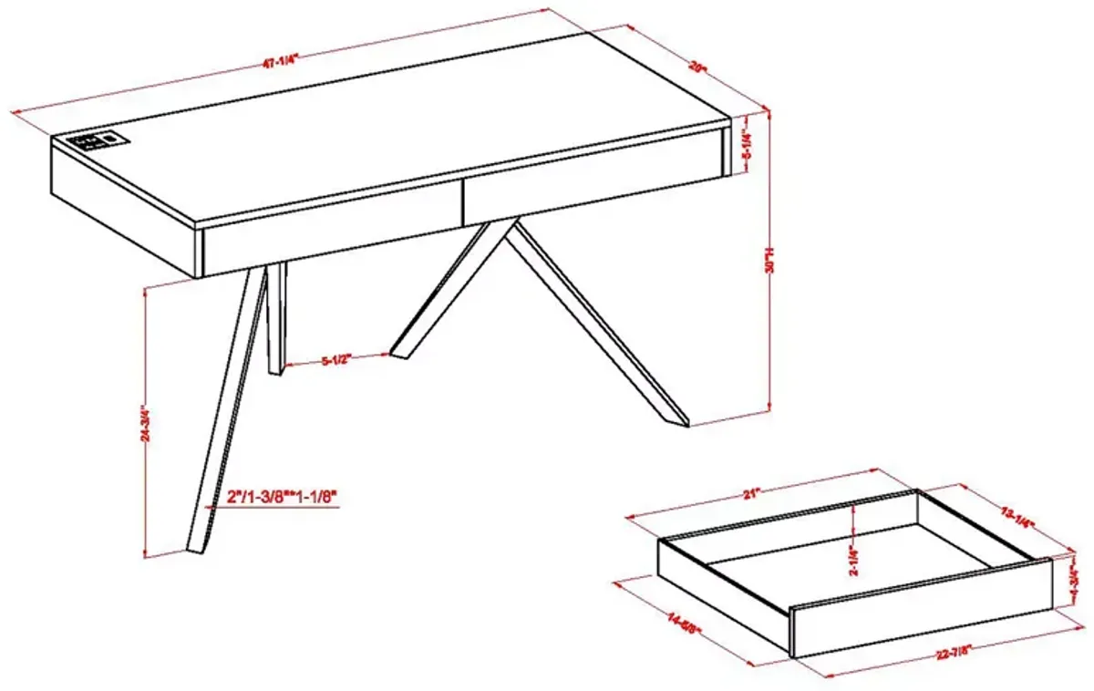 FURNITURE OF AMERICA Brennan Computer Desk