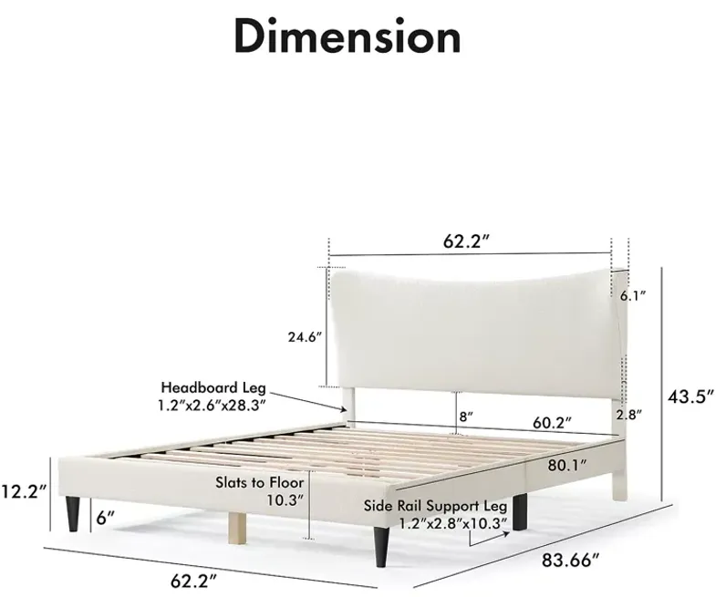 Furniture of America Lira Boucle Queen Bed