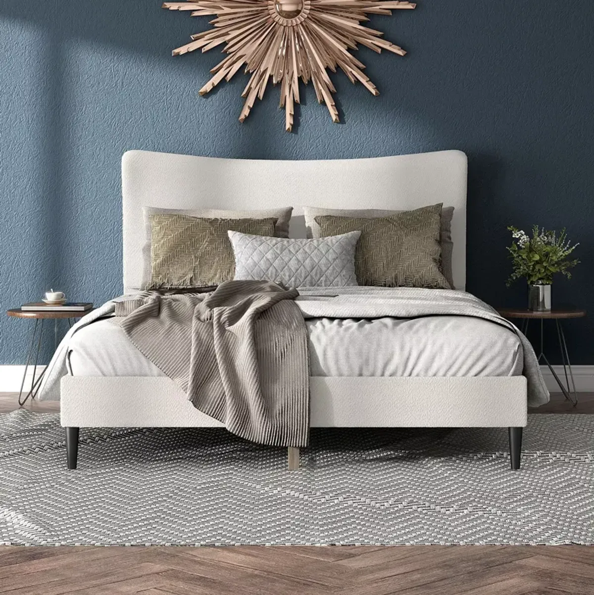 Furniture of America Lira Boucle Queen Bed