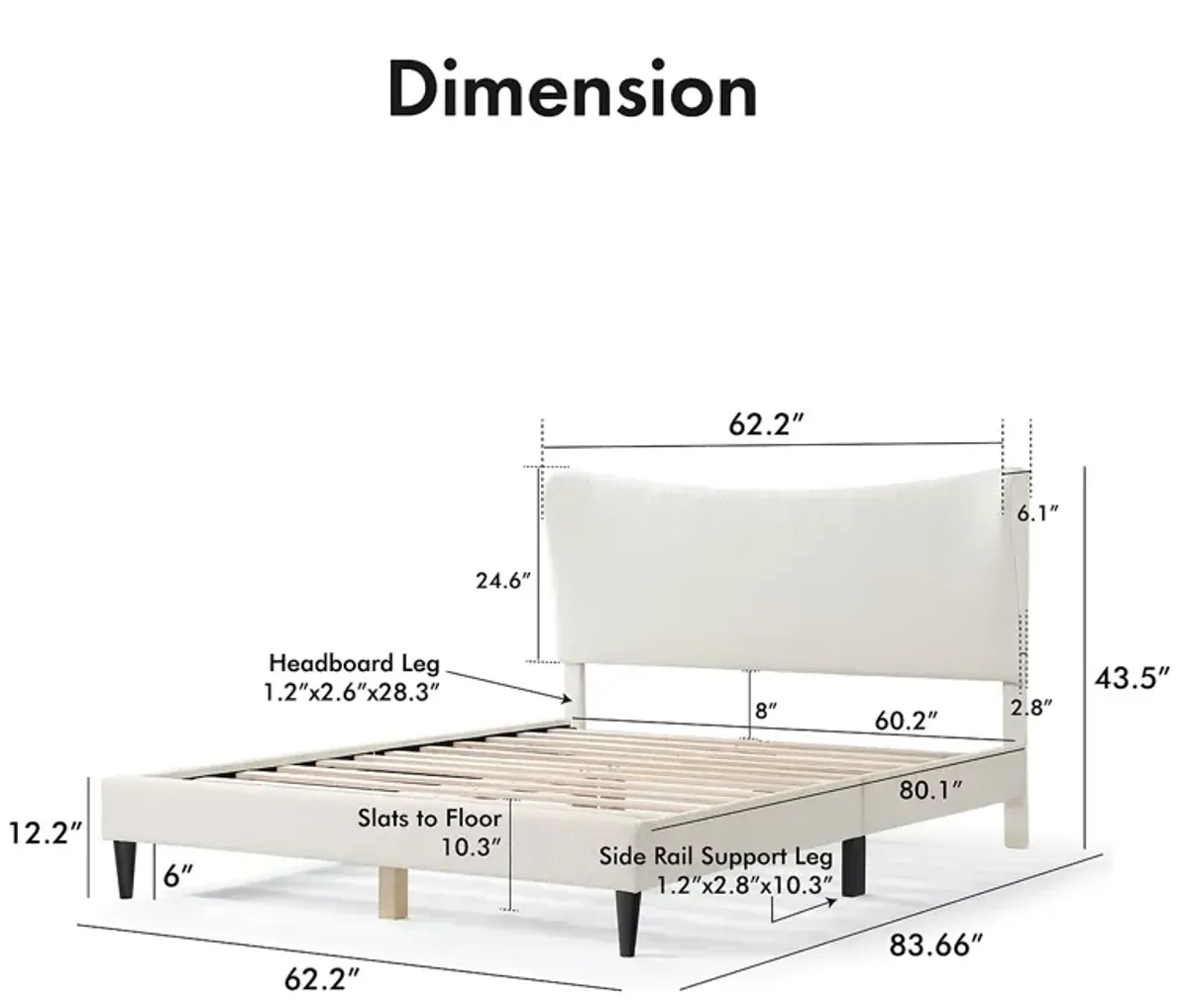 Furniture of America Lira Boucle Queen Bed