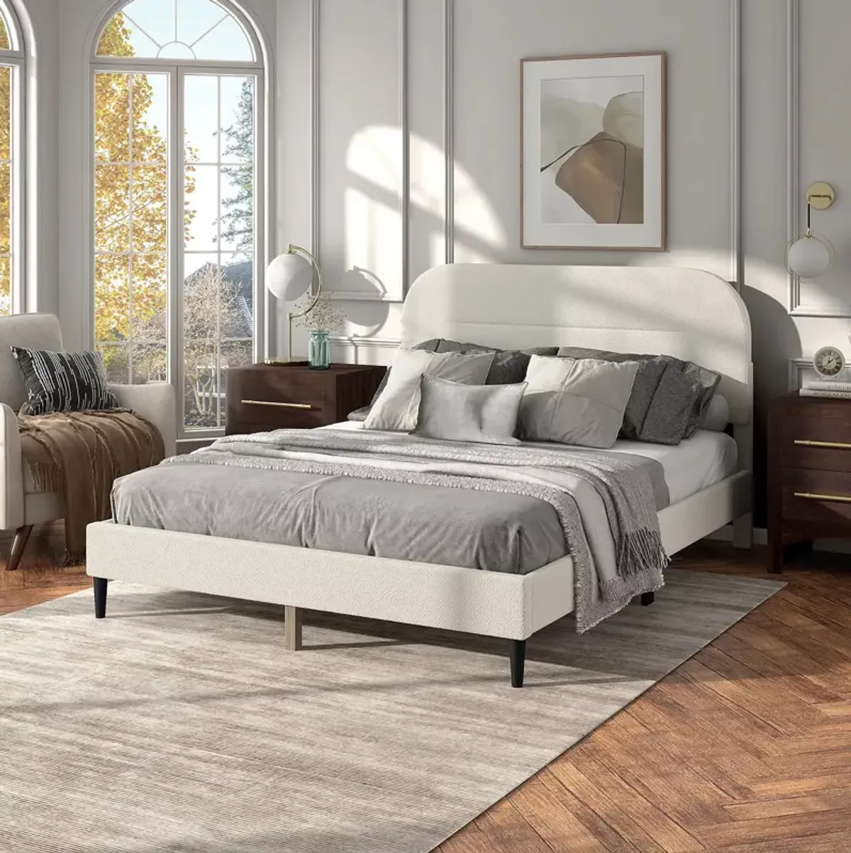 Furniture of America Nira Boucle Queen Bed