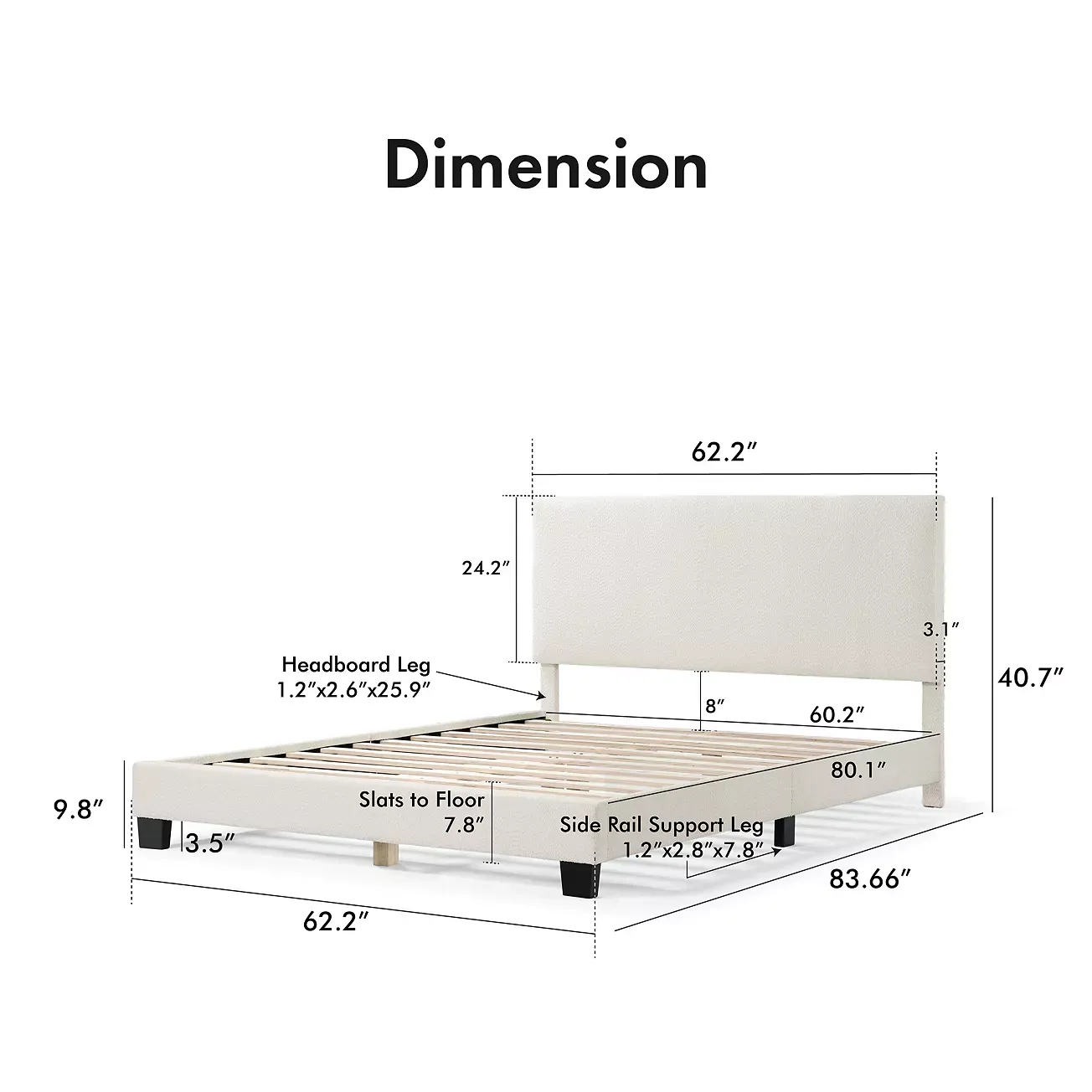 Furniture of America Mira Boucle Queen Bed