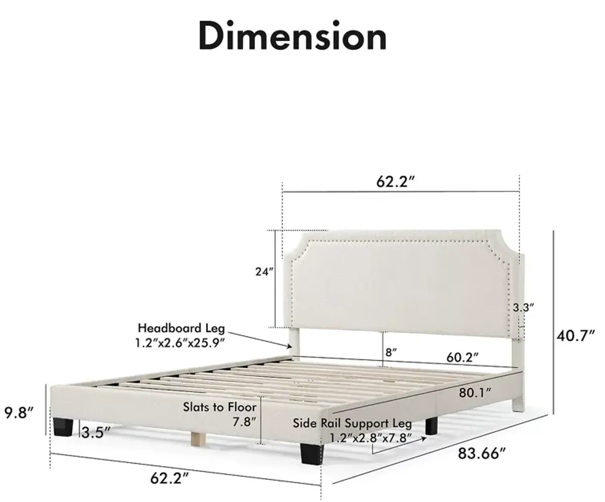 Furniture of America Tira Boucle Queen Bed