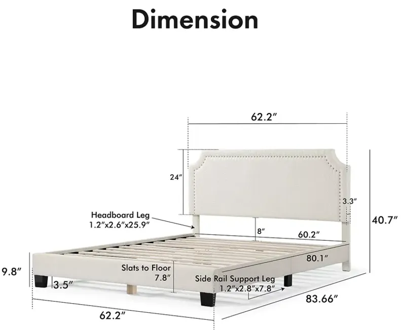 Furniture of America Tira Boucle Queen Bed