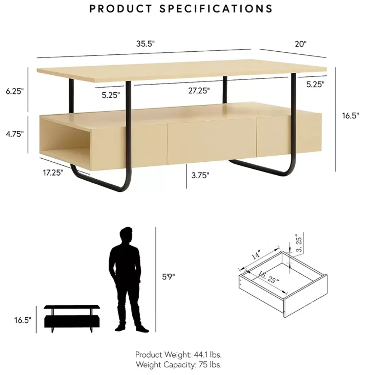 Furniture of America Niko Coffee Table